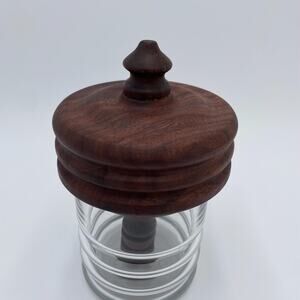Honey Dipper Jar - Walnut Wood and Glass - Handturned Lid and Dipper